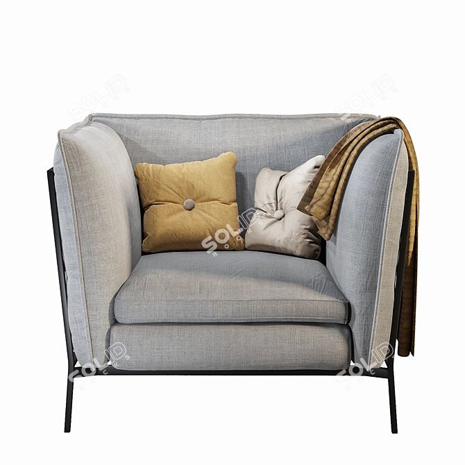 Basket Armchair: Casual Elegance 3D model image 1