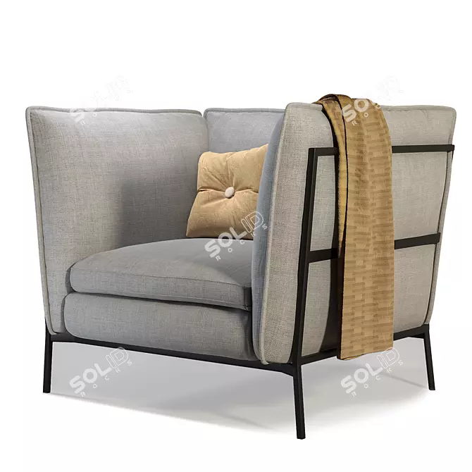 Basket Armchair: Casual Elegance 3D model image 2