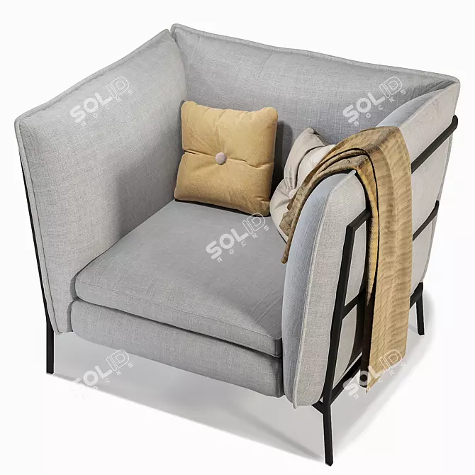 Basket Armchair: Casual Elegance 3D model image 3