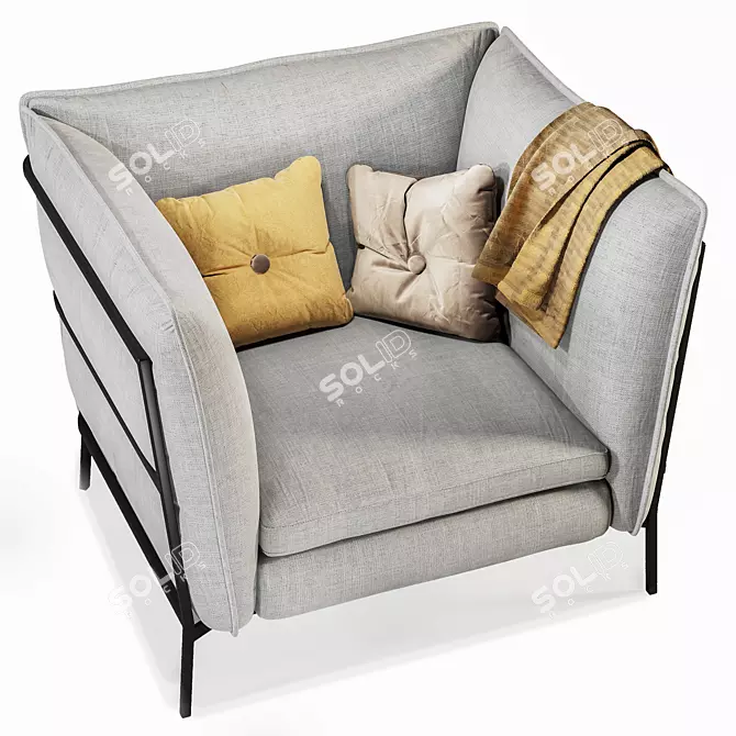 Basket Armchair: Casual Elegance 3D model image 4