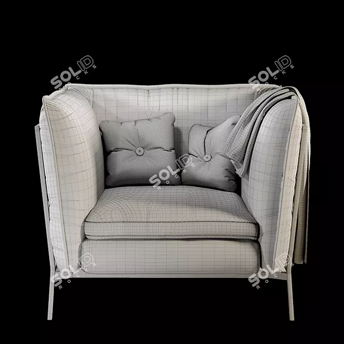 Basket Armchair: Casual Elegance 3D model image 6