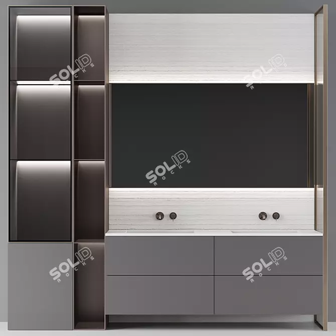 Modern Bathroom Console set 3D model image 2