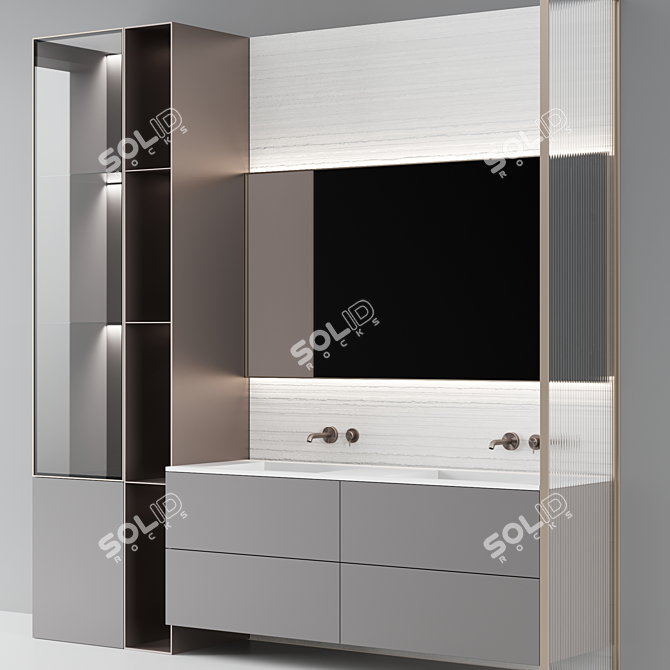 Modern Bathroom Console set 3D model image 3