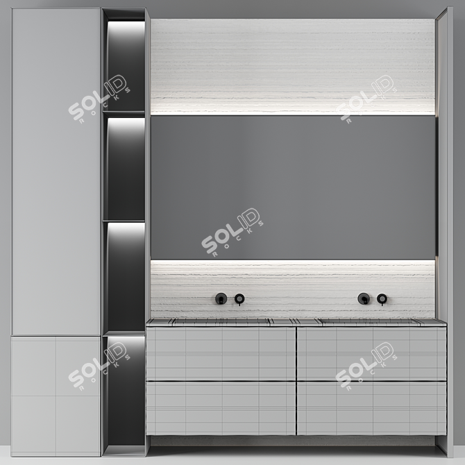 Modern Bathroom Console set 3D model image 4