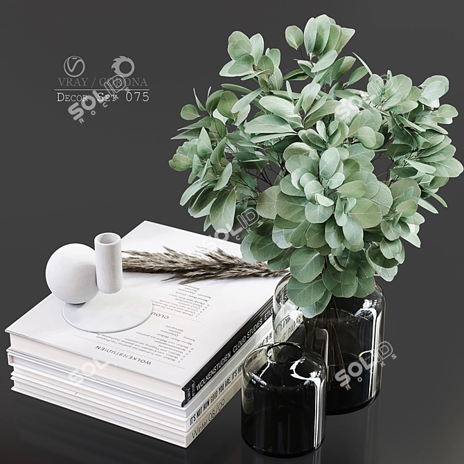 Elegant Decor Set 075: High-Quality, Detailed, Perfect for Close-Up Renders 3D model image 1