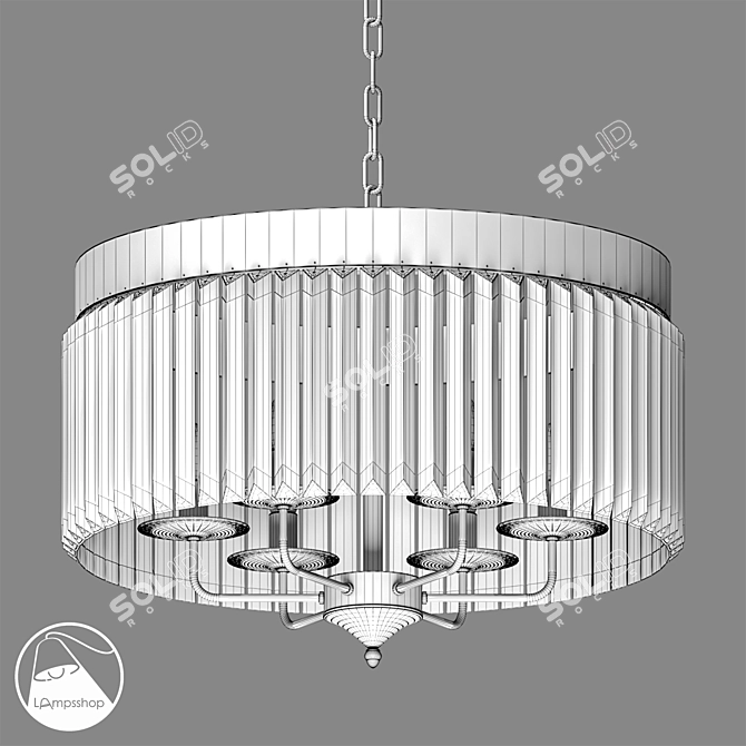 Flickering Glass Chandelier - Elegant and Stylish 3D model image 2