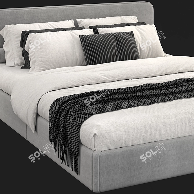 West Elm Newport Bed: Sleek and Stylish Sleeping Solution 3D model image 2