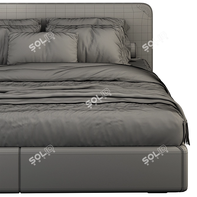 West Elm Newport Bed: Sleek and Stylish Sleeping Solution 3D model image 4