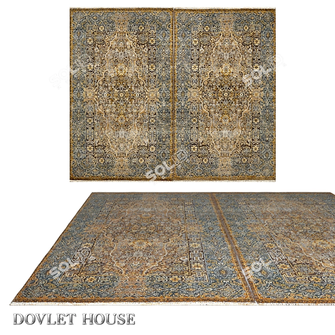 Luxury Wool Double Carpet by DOVLET HOUSE (Art 16193) 3D model image 1