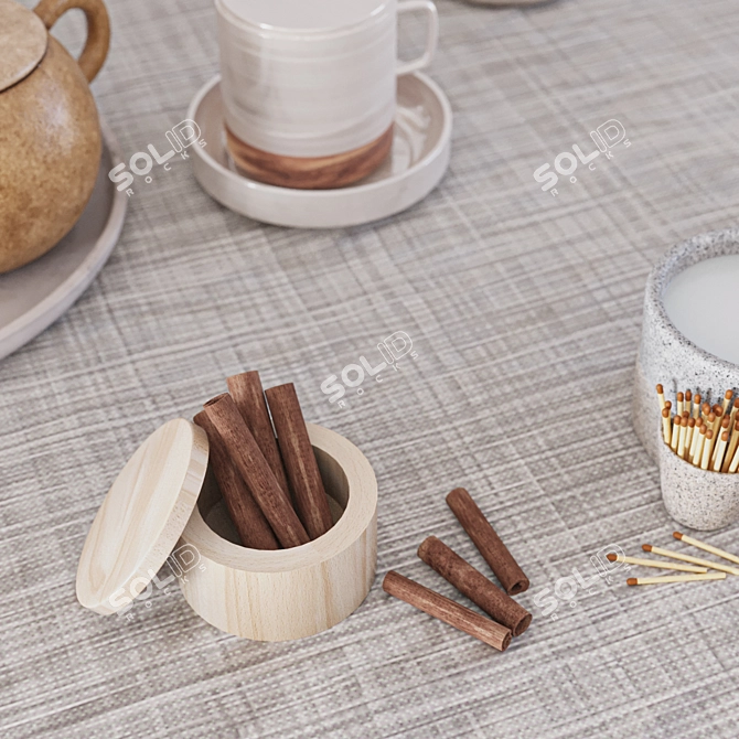 Modern Tableware Set 3D model image 4