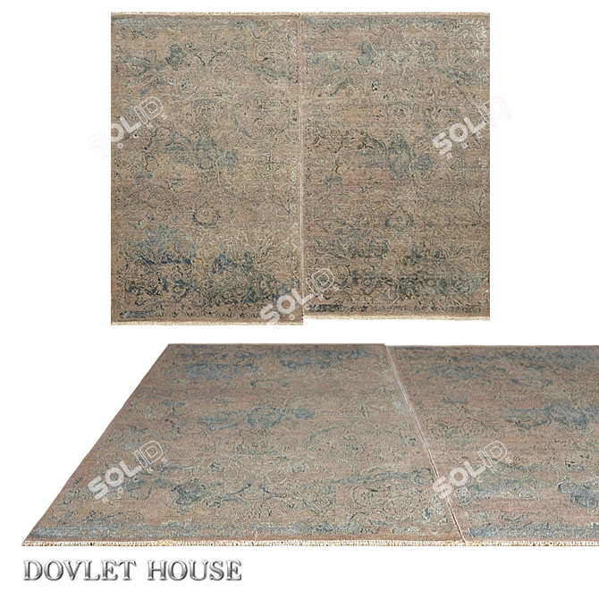 Luxurious Double Carpet by DOVLET HOUSE (Art 16195) 3D model image 1