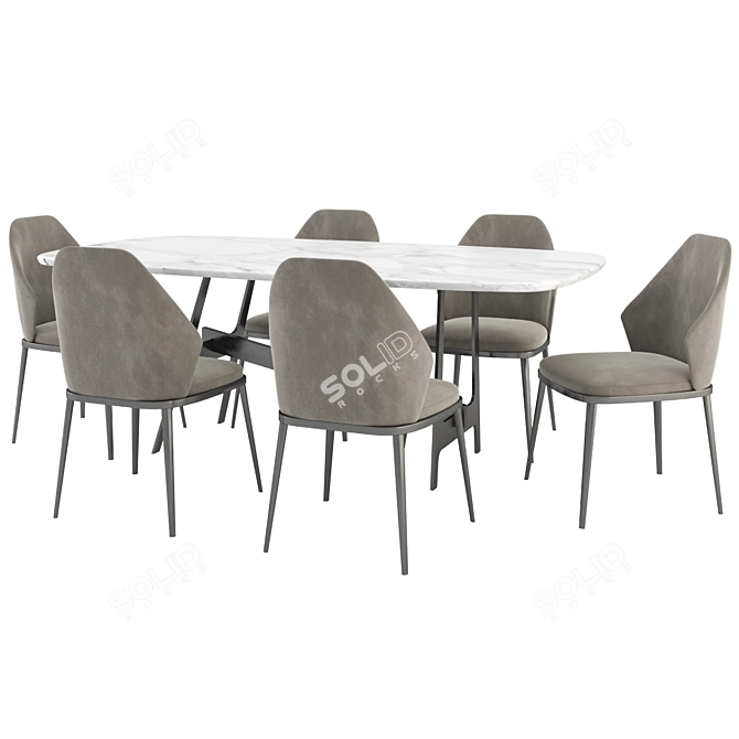 Mida Chair & Slot Table: Versatile Elegance 3D model image 2