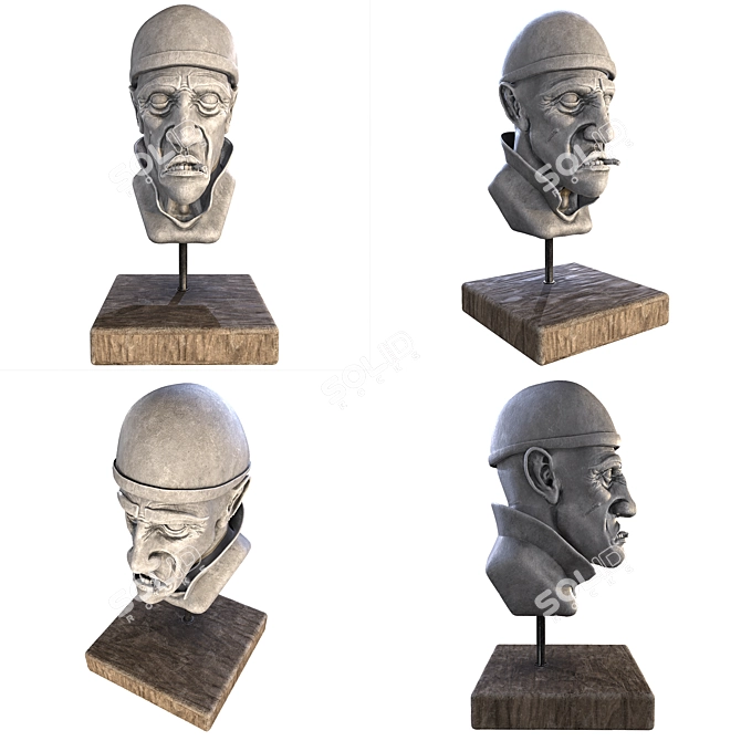 Vintage Gangster Statue 3D model image 1