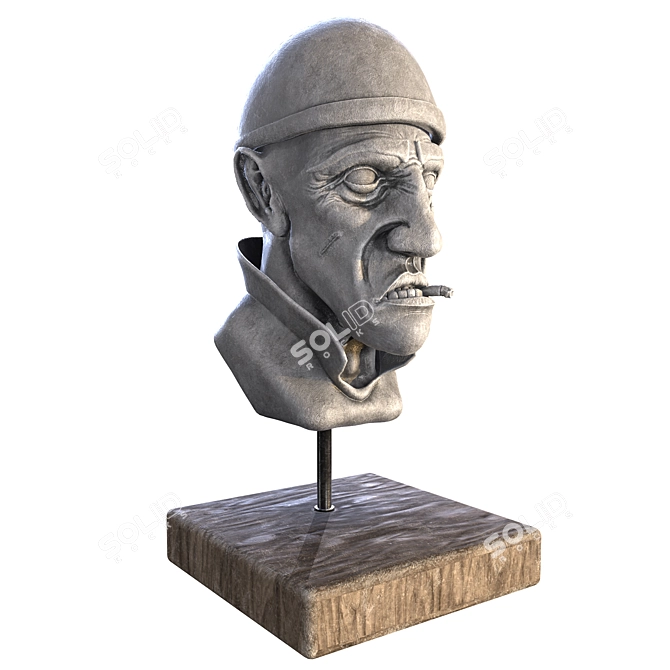 Vintage Gangster Statue 3D model image 2