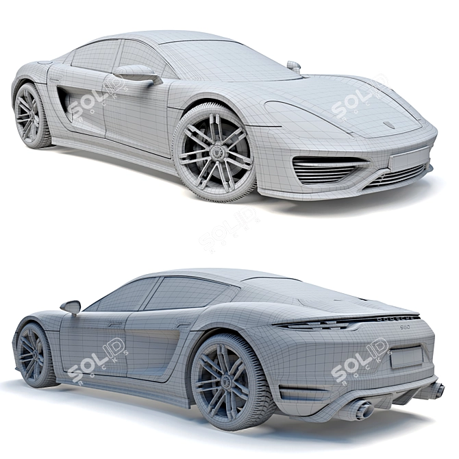 Luxury Porsche 960 Turismo: 2021 Power & Elegance 3D model image 6