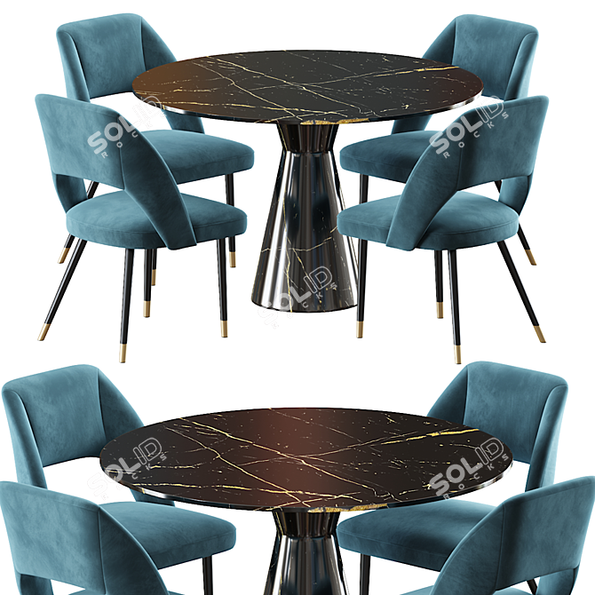 Elegant Cipria & Turner Dining Table 3D model image 2