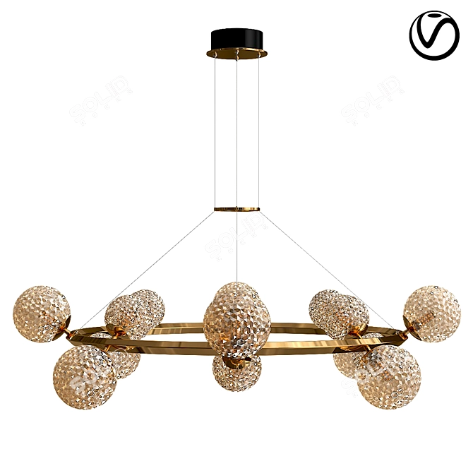 Elegant BASTINE Pendant Lamp 3D model image 1