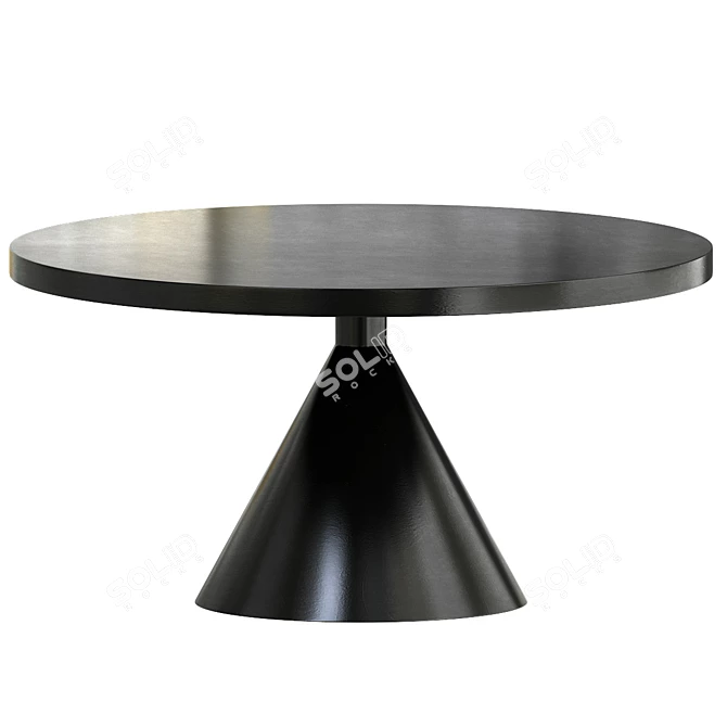 Modern Noir Cone Metal Dining Table 3D model image 1