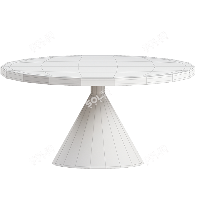 Modern Noir Cone Metal Dining Table 3D model image 2