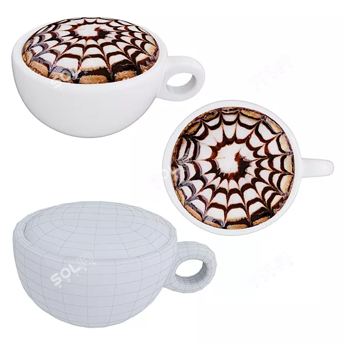 Title: Artisan Coffee Cup Set 3D model image 4