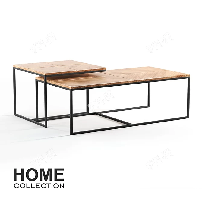 Eclectic Quadro Oak Table 3D model image 1