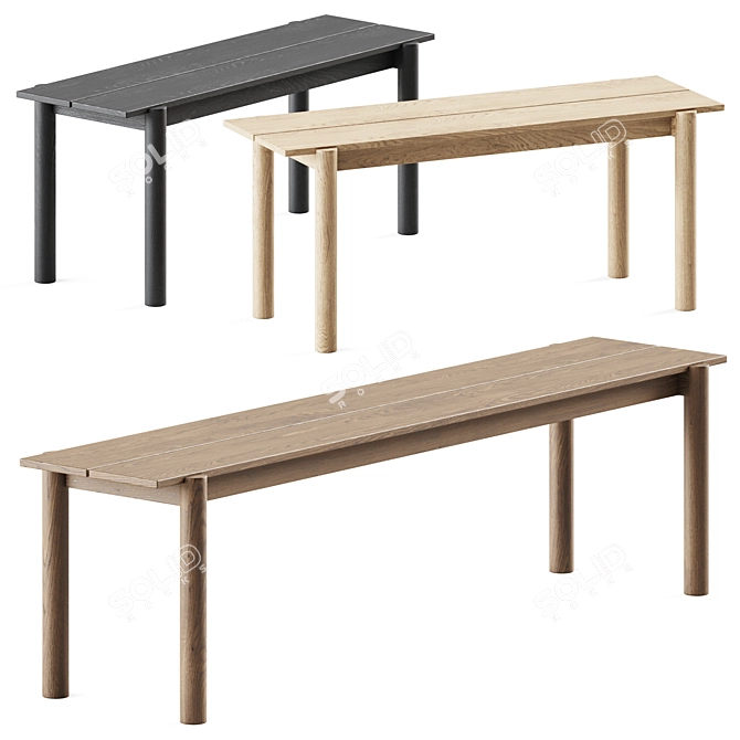 Muuto Linear Wood Bench 3D model image 1