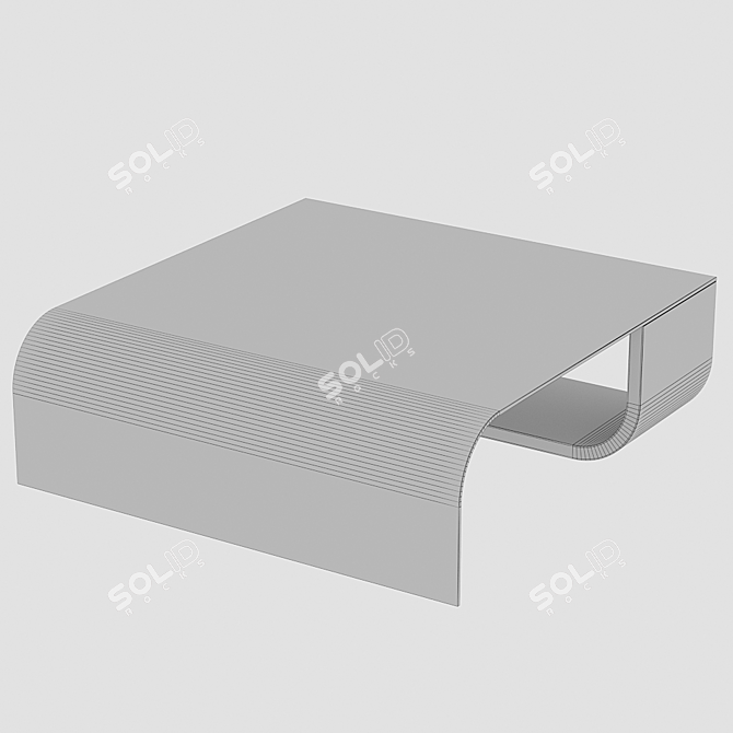 Modern Glass and Concrete Ply Coffee Table 3D model image 2