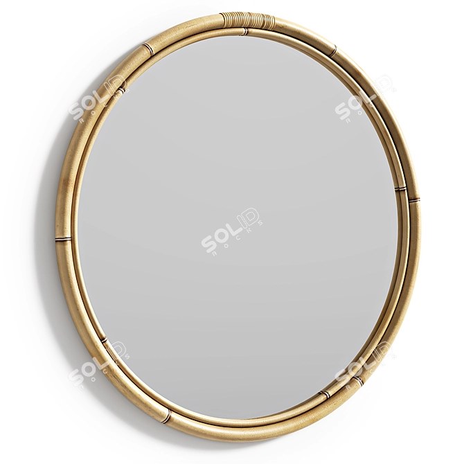 Nogu Round Rattan Mirror 3D model image 1