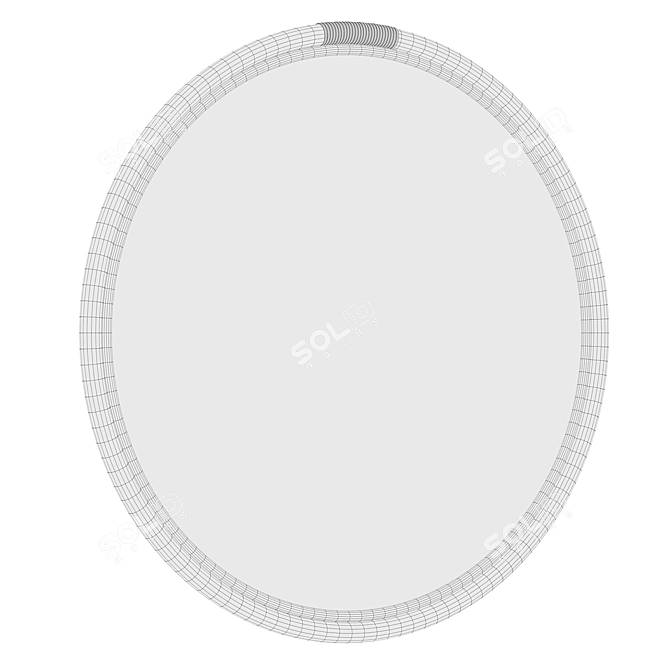 Nogu Round Rattan Mirror 3D model image 2