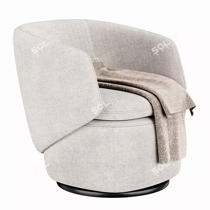 Modern Swivel Chair: Crescent Comfort 3D model image 1