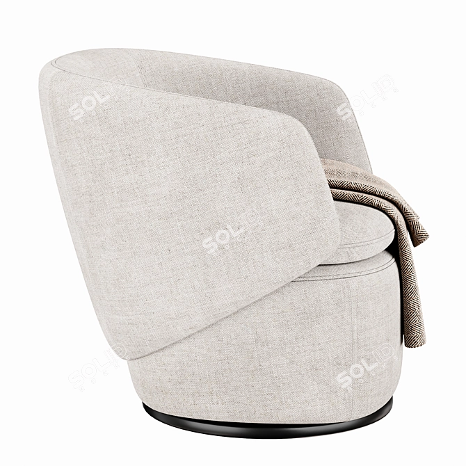 Modern Swivel Chair: Crescent Comfort 3D model image 3