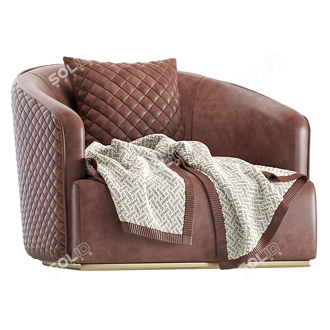 Elegant Leather Armchair: RUDAS 01 3D model image 1