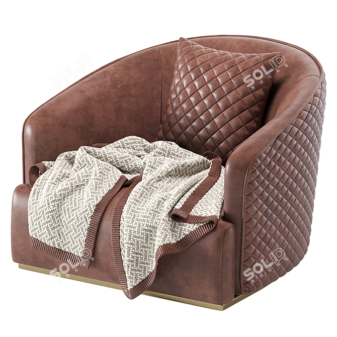 Elegant Leather Armchair: RUDAS 01 3D model image 3