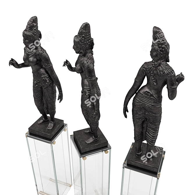 Divine Parvati Sculpture 3D model image 2