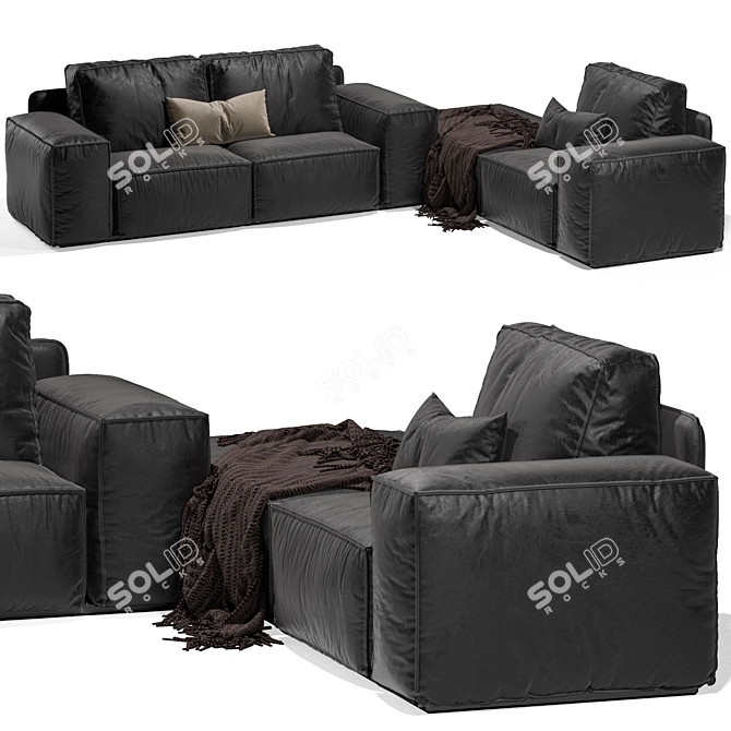 Sleek Designer Sofa for Modern Interiors 3D model image 1