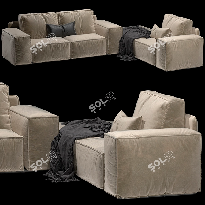 Sleek Designer Sofa for Modern Interiors 3D model image 2