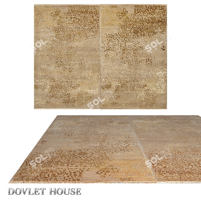 Luxury Silk and Wool Double Carpet 3D model image 1