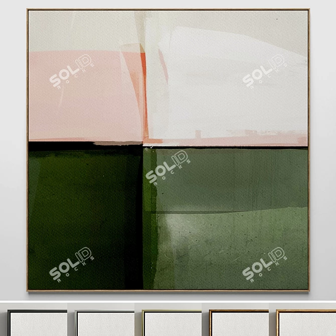 Abstract Square Photo Frames - Set of 2 3D model image 1