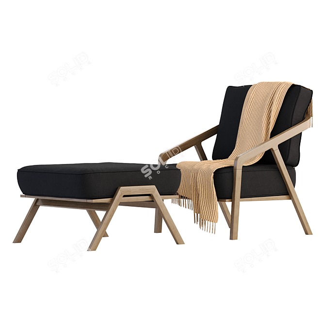 Minimalist KATAKANA Armchair 3D Model 3D model image 9