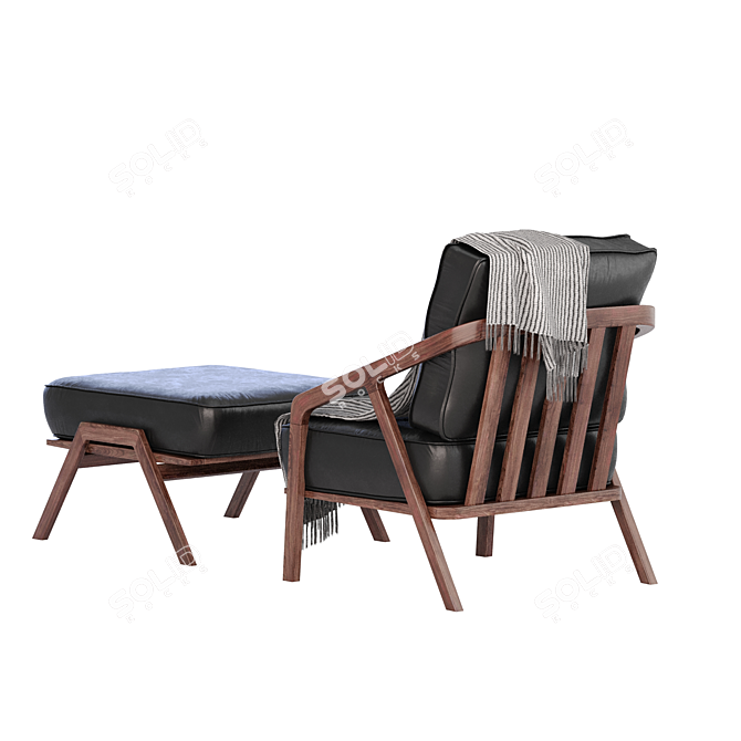 Minimalist KATAKANA Armchair 3D Model 3D model image 12