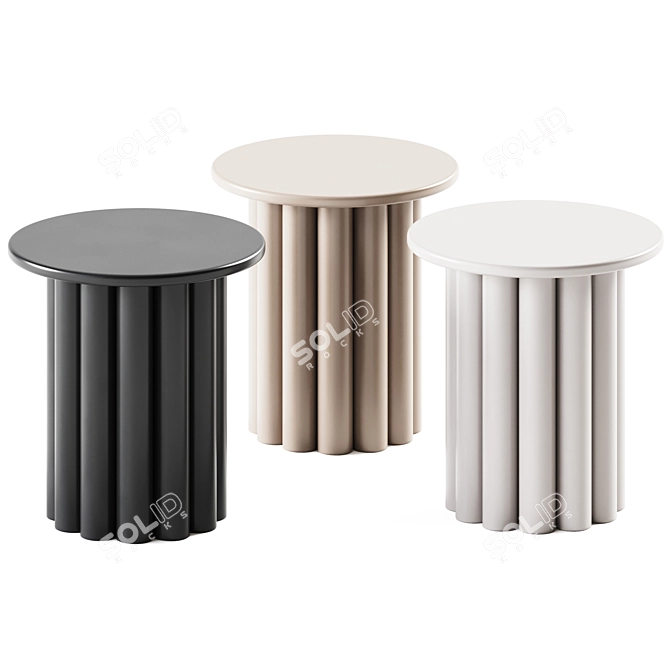 Elegant Semi-Circle Side Table 3D model image 1