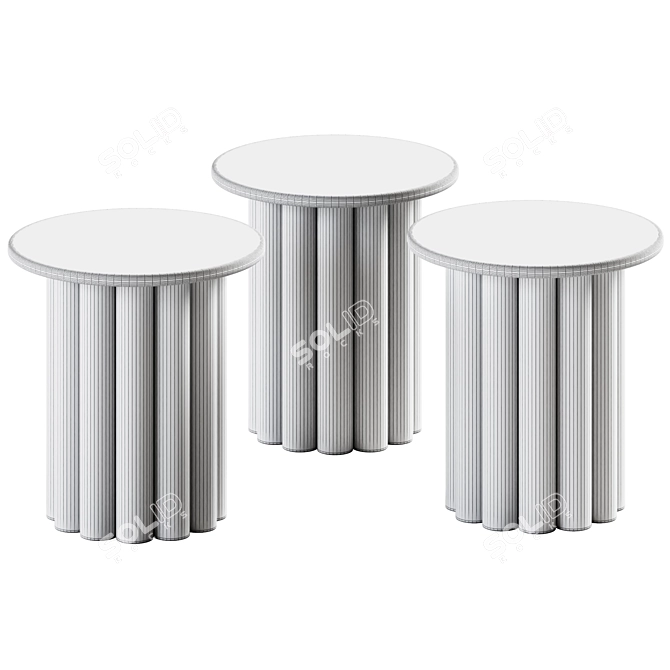 Elegant Semi-Circle Side Table 3D model image 2