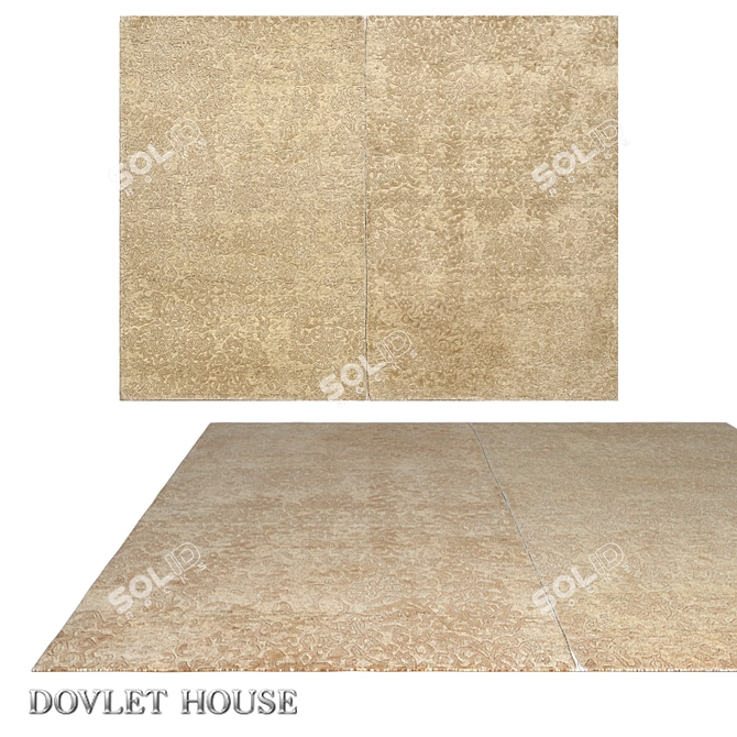 Luxury Silk and Wool Blend Double Carpet 3D model image 1