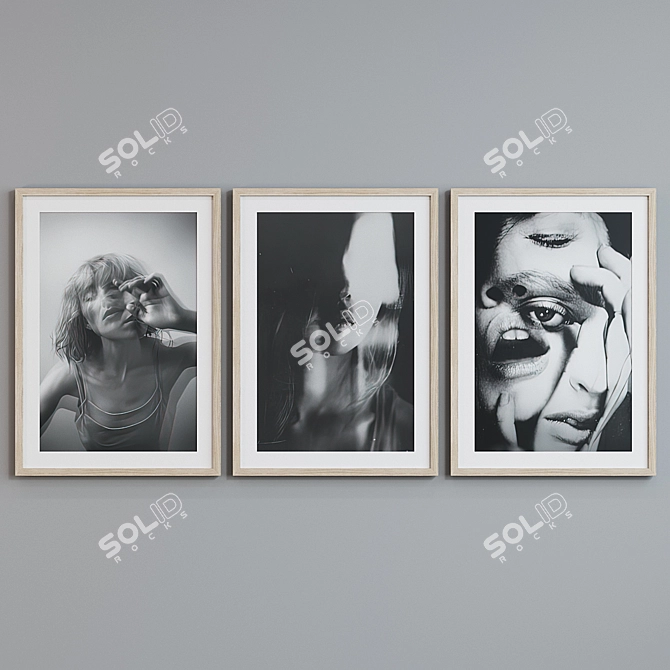 Modern Women Portrait Frame Set 3D model image 3