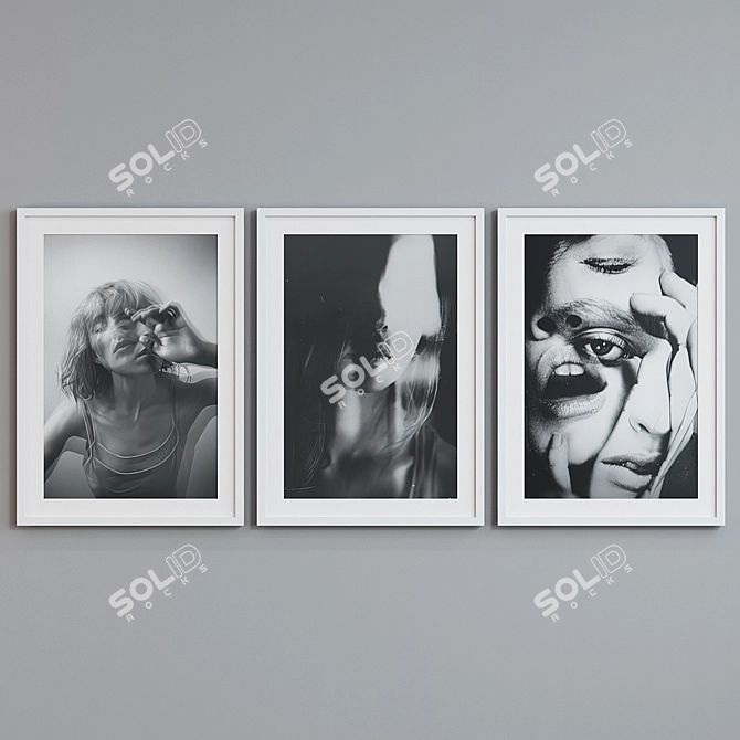 Modern Women Portrait Frame Set 3D model image 4