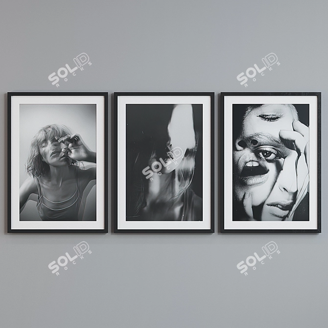 Modern Women Portrait Frame Set 3D model image 5