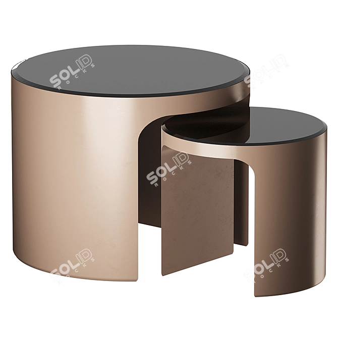 Elegant Retro-Style Side Tables 3D model image 2