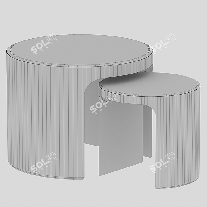 Elegant Retro-Style Side Tables 3D model image 3