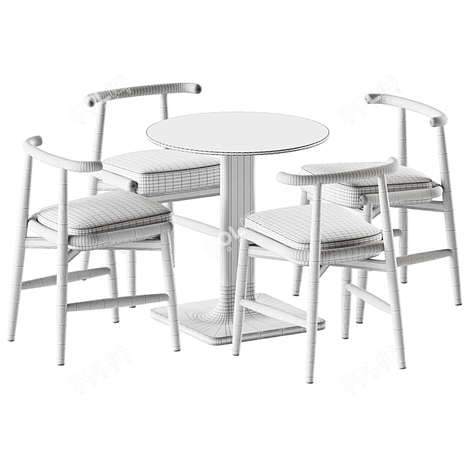 Elegant Dining Set: Plinto Table & Emilia Chair 3D model image 2