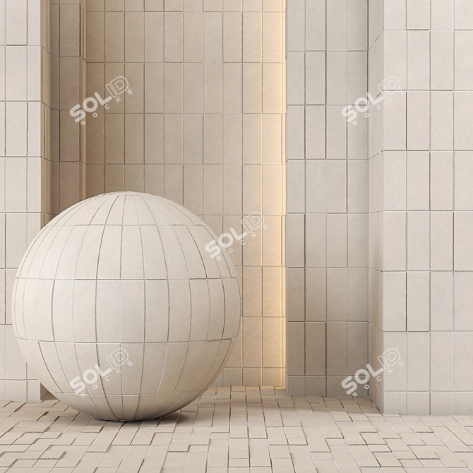 White Brick Seamless Tile - 4k Texture Bundle 3D model image 1